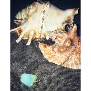 💎 Blue Opal Gemstone Solitaire Necklace 💎